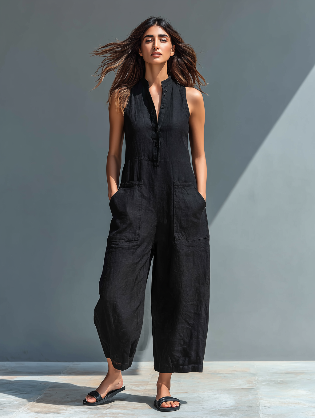 Conjunto de Lino sin mangas