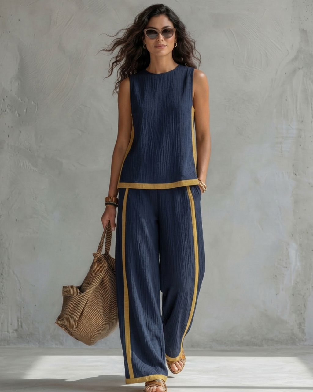 Leila | Conjunto Elegante de Algodón y Lino