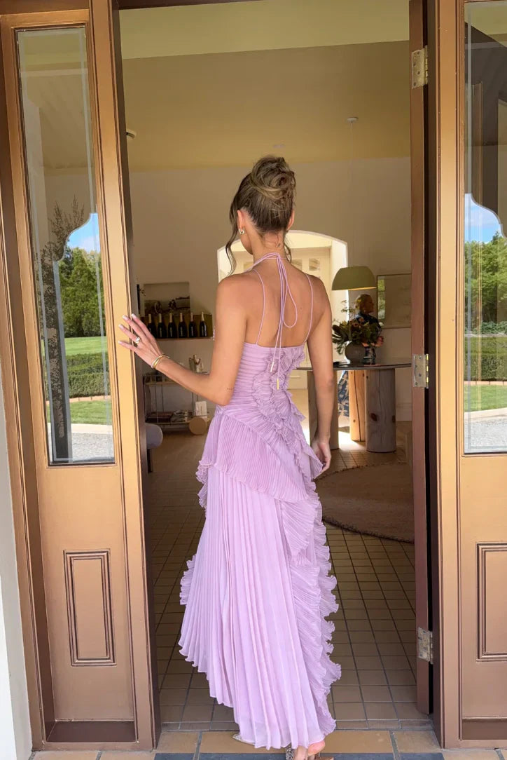 Eliza | Vestido maxi elegante con volantes para mujer