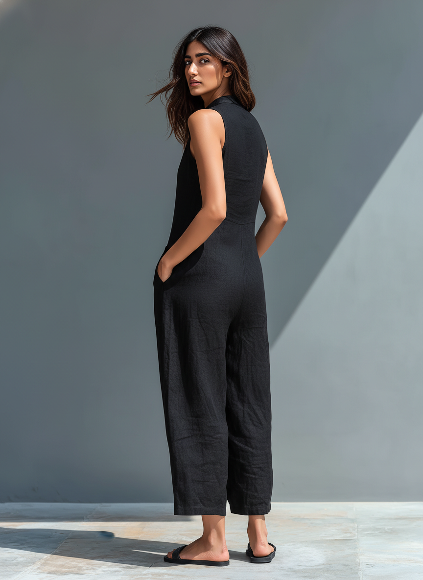 Conjunto de Lino sin mangas
