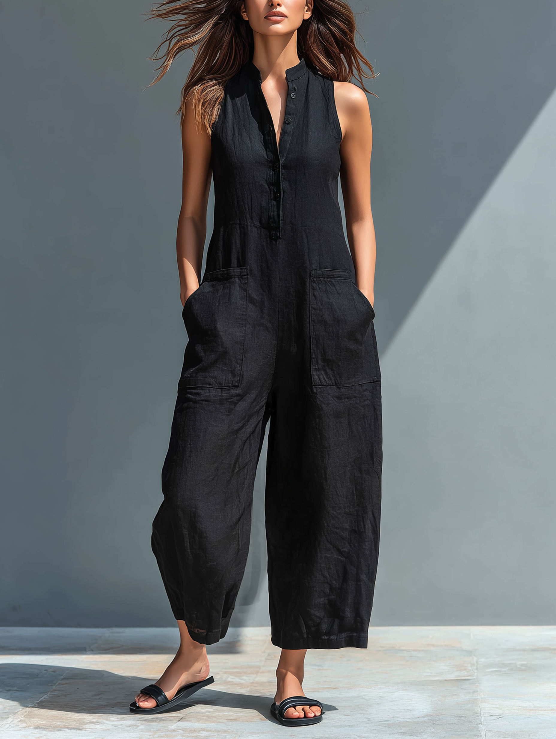 Conjunto de Lino sin mangas