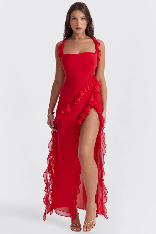Ariela | Vestido Largo Con Volantes